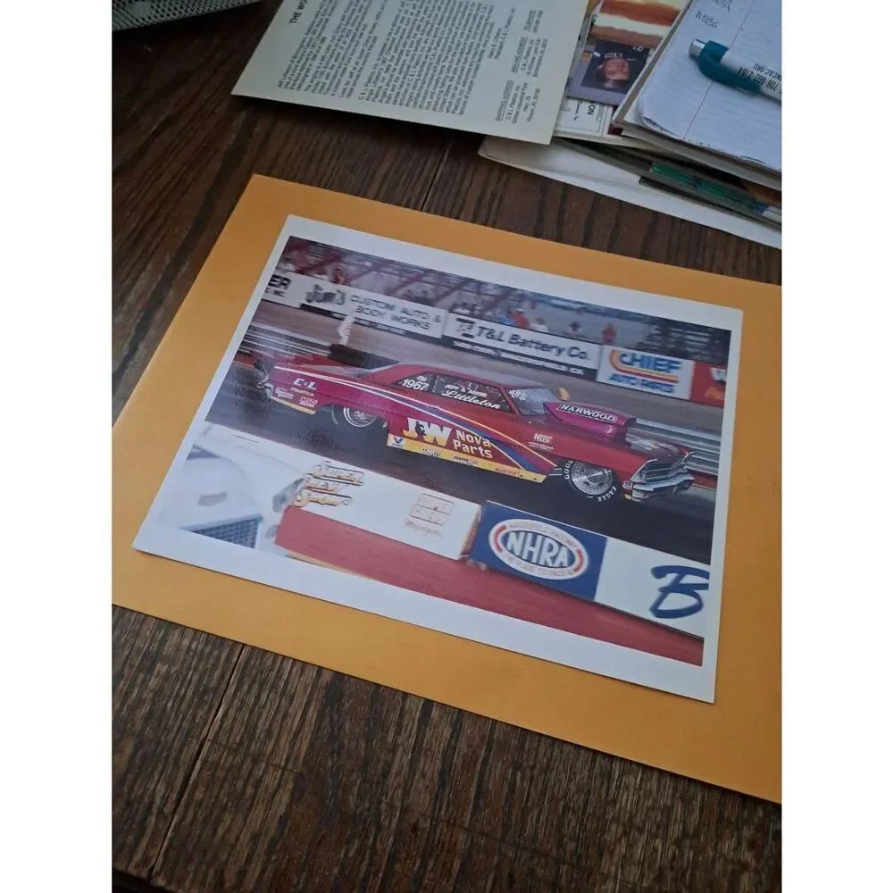 Vintage Jeff Littleton 1967 Nova World's Fastest Drag Car 8x10 Promo Photo NHRA